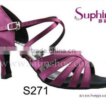 Suphini Purple Satin Small Order Latin Salsa Dance Shoes