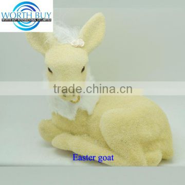 Female plush goat w/ flower decorated for easter decoration wholesale