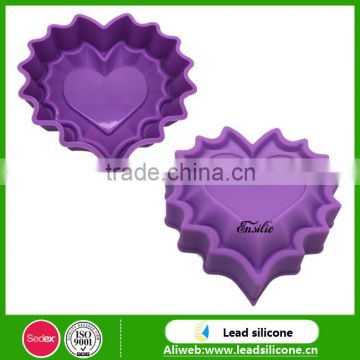 food grade Heart-shaped lace silicone silicone cup cake mold