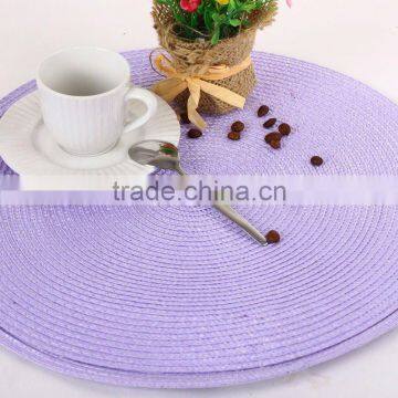 plastic woven round purple placemat