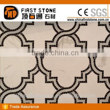 JD163 Waterjet Marble Flower Pattern Mosaic Tile