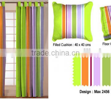 Green Stripe Door Curtain