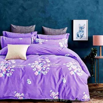 Printed Pattern and 70gsm Weight 100% polyester pigment printing bedsheet fabric