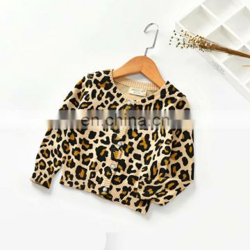 2021 new fashion Children Kids Sweater Autumn Spring Baby Girl Cardigan Leopard Print Casual Outerwear Coat Clothes 18M-6T