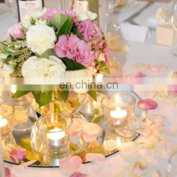 Wholesale round candle mirror candlesticks 5 candles for wedding table centerpiece