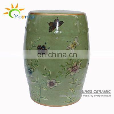 Retail And Wholesale Chinese Butterfly Porcelain Drum Seat Stool