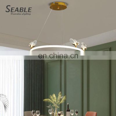 Wholesale  Professional Decoration Indoor Living Room Bedroom Iron Acrylic Modern LED Chandelier Lamp