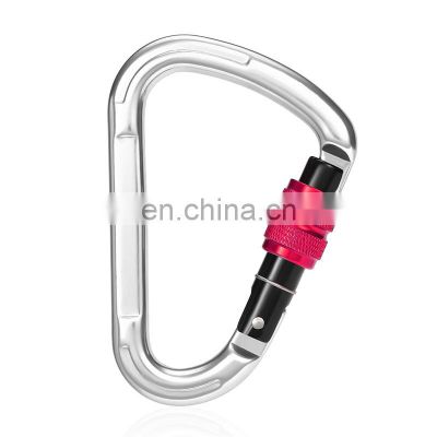 JRSGS Climbing Gear Fall Protection Metal 25KN Snap Hook Locking Aluminum Carabiner Clip S7107