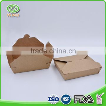 Eco-friendly paper disposable lunch fast food box for wholesale