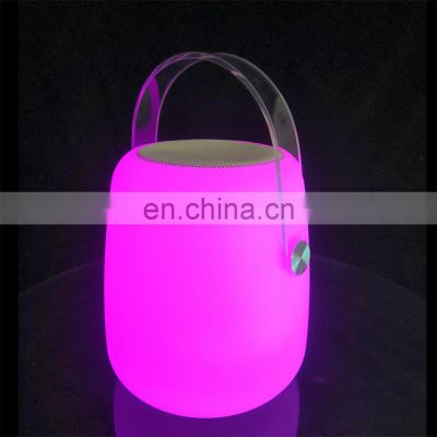 Wireless led Speaker Manufacture wholesale Portable Round Wireless Bt Speaker 16 color changing remote control LED speaker