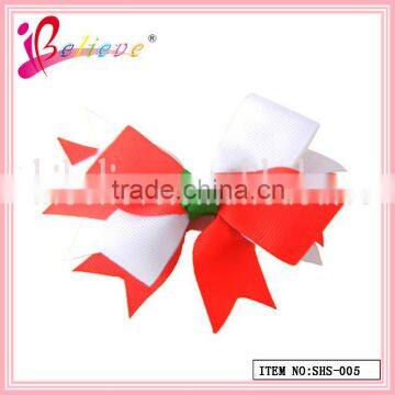 2014 new arrival hot selling ribbon bow hair clip Christmas hair accessories (SHS-005)