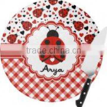 Personalized Cartoon Design smooth surface Round Glass Cutting Board