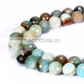 Good Sale Faceted Round Colorful Amazonite Gemstone Loose Beads