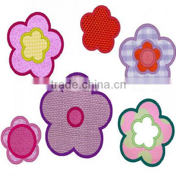 types of flowers applique colored dongguan embroidery
