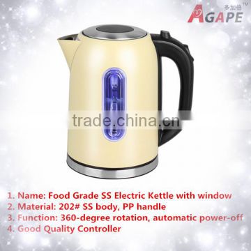 1800W 1.7L Electric Stainless Steel Water Kettle Luxury Food Grade Rapid Heating WithTransparent Water Level Gauge AEK-830Y