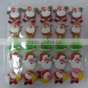 3cm Children Toys/Mini Santa Claus Shape Breastpin With Light/Christmas Ornament