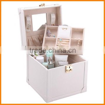 Continental casket birthday gift large portable cosmetics case with mirror jewelry large capacity shipping