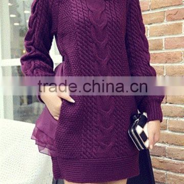 2016 Baby style of Ladies woven collar sweater