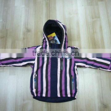 Children's Padding Colourful Stripe Hoodie Jacket