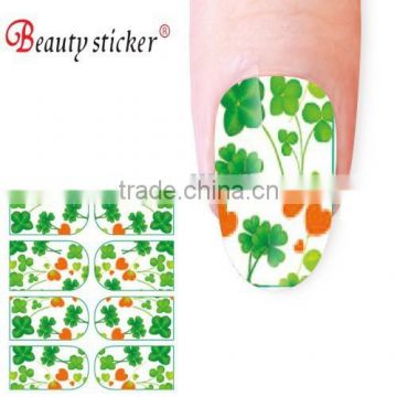 New Green clover nail art artificial lady strips