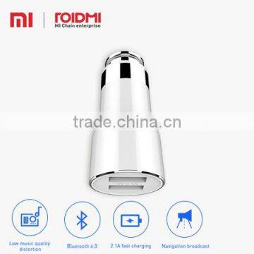 Roidmi wholesale multi-function Fashional Design Bluetooth 2 port wireless usb car charger dual usb with output 5V 2.4A 2nd gen
