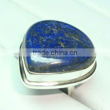 925 Stamped Sterling Silver Lapis Stone Ring