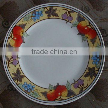 White Ceramic Plate with Decal