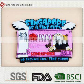 Singapore money Alibaba express PVC fridge magnet home decoration fridge magnet sticker