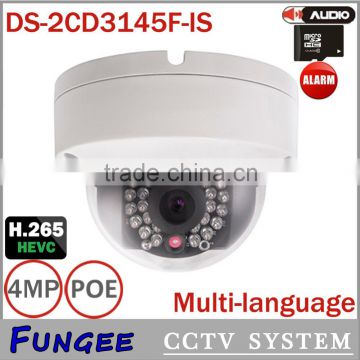 4mp ir dome Full HD 1080p ip camera V5.3.3 H.265 with waterproof DS-2CD3145F-IS H.265 HEVC With TF Card Slot & Audio Mini