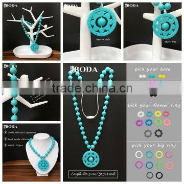 mixed colors necklaces for babies silicone necklace