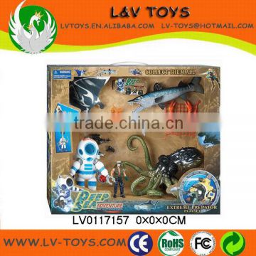 Funny deep sea animal toys ,plastic animal toy set