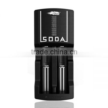 cheap 18650 2bay liion lithium battery charger soda 2bay smart digital charger 3.7V rechargeable vape flashlight 12V battery cha