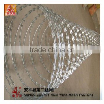 Low price concertina razor barbed wire/stainless steel razor barbed wire