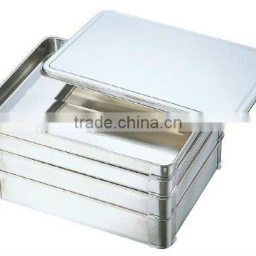 SUS304 Stainless Steel Food Tray with Lid for Gyoza Cooking Gyoza Food Metal Tray with Lid