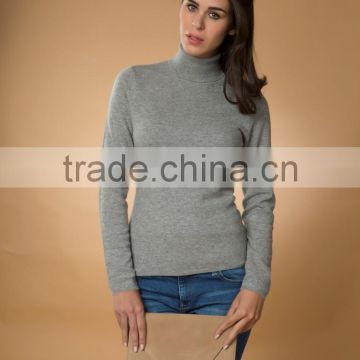 Ladies High-Neck Pullover-100%Cashmere