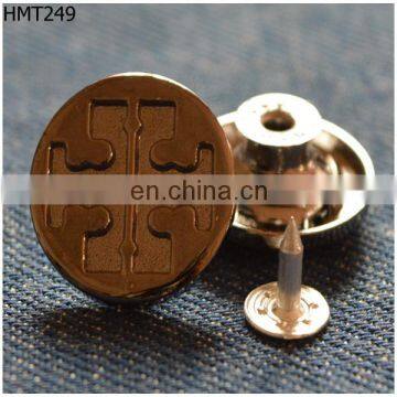 Jeans moveable metal button