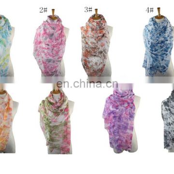 20150609 winter new cotton wash painting lady's scarf warm butterflya034
