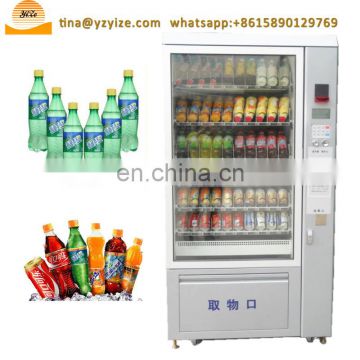 Outdoor touch screen coin operated drink vending machine and snack food