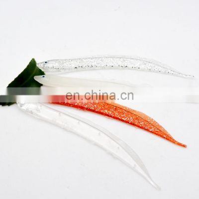 In stock 15cm/30cm Belt Fish Soft Bait Saury Bait Fish Plastic Worm Fishing Light-reflecting Soft Bait Worm