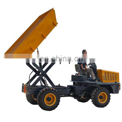 Scissor lift Agricultural use FCY25H  high tip mini  4*4 Mini wheel Tractor dumper for Palm Fruit transport