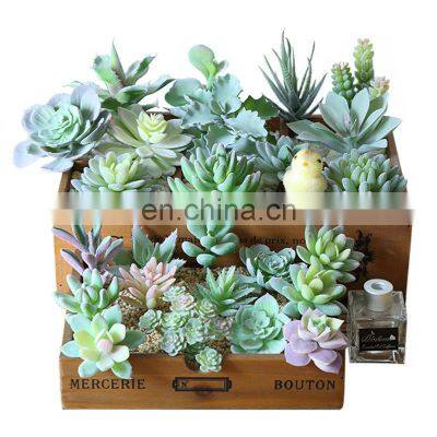 Flower Arrangement Accessories Fake Plastic Flower Decorcation Potted Flocking Artificial Succulent Plant Small Mini Plant