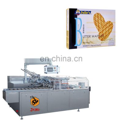 Automatic high speed waffle biscuits gluer carton box packing machine