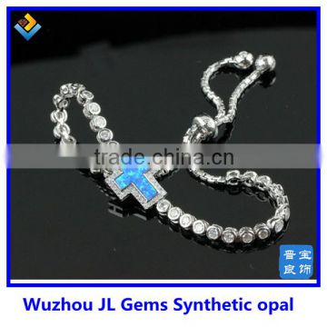 925 sterling silver opal bracelet blue opal bracelet synthetic opal cross bracelets