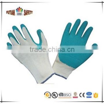 FTSAFETY new design multiflex green wrinkle latex coated gloves on palm and fingers