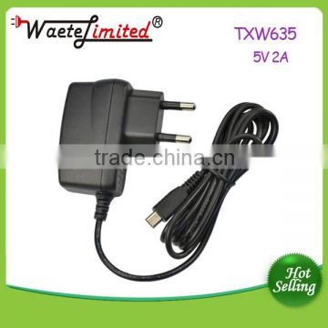 EU common 6w shapely adapter with cable and AC90V-240V 47-63Hz