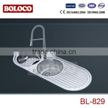Double bowl one drainer sinks BL-829