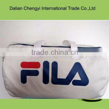 Manufacturer high capacity white knit travel sport tote bag with customize logo