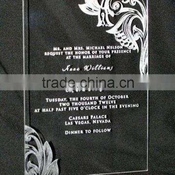 High Transparent custom laser wedding invitations
