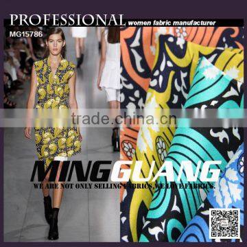 Newest summer or autumn design in Mingguang for layd's garment 100% printed rayon fabric