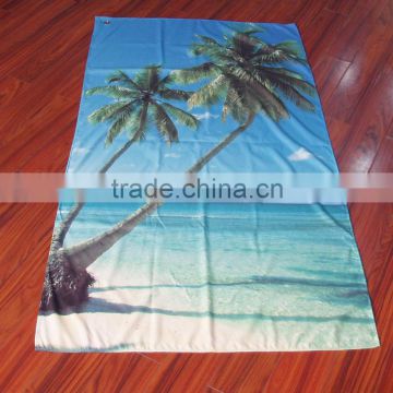 Promotion microfiber wholesale l printed large weighted custom beach towel